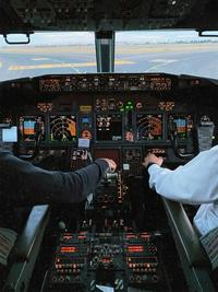 Pilots in the cockpit Pilots in the cockpit